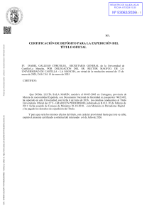 Certificado de Dep&oacute;sito - Grado en Periodismo UCLM
