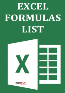 Excel Formulas List: Keyboard Shortcuts & Functions