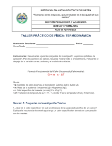 Gu&iacute;a de Aprendizaje: Taller Pr&aacute;ctico de F&iacute;sica Termodin&aacute;mica