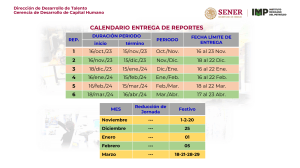 Calendario de Entrega de Reportes - IMP