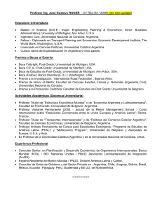 CV de Jos&eacute; Gustavo Roger - Ingeniero y Profesor Universitario