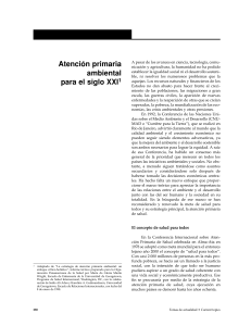 Atenci&oacute;n primaria ambiental para el siglo XXI: Estrategia y desarrollo