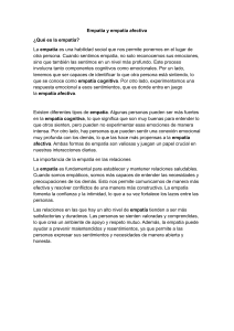 Empat&iacute;a y empat&iacute;a afectiva: Definici&oacute;n, tipos y beneficios