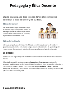 Pedagog&iacute;a y &Eacute;tica Docente: Equilibrio en el Aula