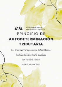 Principio de Autodeterminaci&oacute;n Tributaria - Documento Acad&eacute;mico