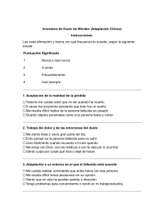 Inventario de Duelo de Worden (Adaptaci&oacute;n Cl&iacute;nica)