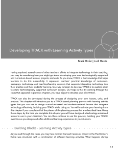 Developing TPACK with Learning Activity Types