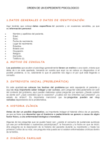 Gu&iacute;a para la Ordenaci&oacute;n de Expedientes Psicol&oacute;gicos