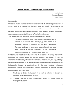 Introducci&oacute;n a la Psicolog&iacute;a Institucional