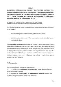 Derecho Internacional Privado: Fuentes y Criterios del C&oacute;digo Civil