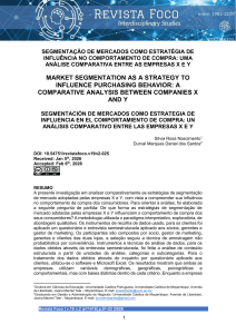 Segmenta&ccedil;&atilde;o de Mercados e Comportamento de Compra: An&aacute;lise Comparativa