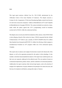 Legal Report on Arbitral Case 592-15-2002