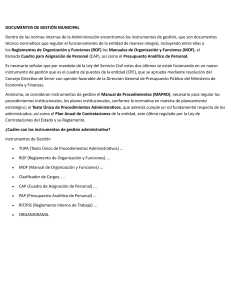 Documentos de Gesti&oacute;n Municipal: Instrumentos de Gesti&oacute;n