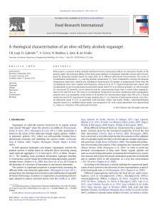 Rheological Characterisation of Olive Oil/Fatty Alcohols Organogel