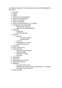 Contenido m&iacute;nimo p&aacute;ginas web programas de estudios