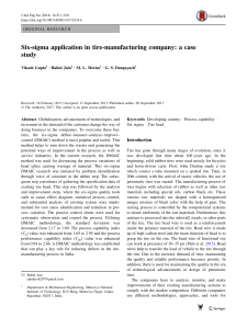 Six Sigma Application in Tire Manufacturing: A Case Study