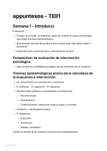 Notas de TEII1: Semana 1 - Introducci&oacute;n a la Evaluaci&oacute;n Psicol&oacute;gica