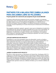 Alianza para una Zambia Libre de Paludismo: Proyecto Ganador de Subvenci&oacute;n 2020-2021