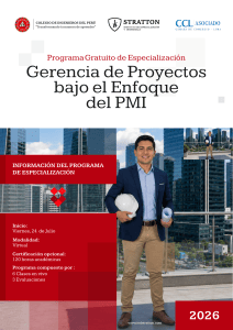 Programa Gratuito de Especializaci&oacute;n Gerencia de Proyectos PMI