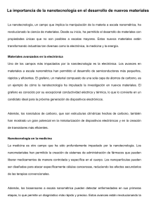Nanotecnolog&iacute;a y nuevos materiales