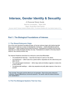 Intersex, Gender Identity & Sexuality Study Guide