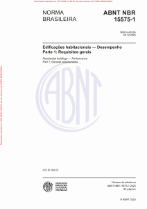 ABNT NBR 15575-1:2025 Desempenho de Edifica&ccedil;&otilde;es Residenciais - Parte 1: Requisitos Gerais