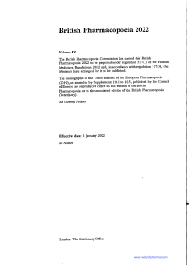 British Pharmacopoeia 2022 Volume IV Standards
