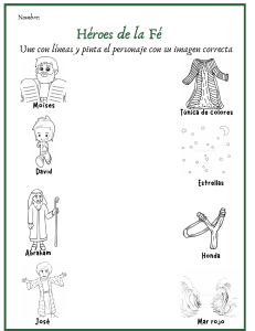 H&eacute;roes de la F&eacute;: Actividad de emparejamiento para ni&ntilde;os