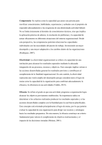 Definiciones de Competencia, Efectividad, Eficacia y Eficiencia en la Gesti&oacute;n Organizacional