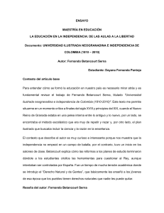 La Educaci&oacute;n en la Independencia: De las Aulas a la Libertad