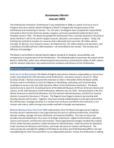 Smithsonian Governance Report 2022