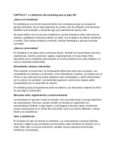 Cap&iacute;tulo 1: Definici&oacute;n del marketing siglo XXI