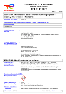 Ficha de Datos de Seguridad TELELF 20 T
