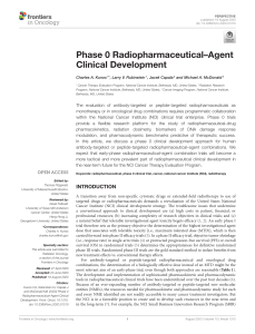 Phase 0 Radiopharmaceutical-Agent Clinical Development | Frontiers in Oncology