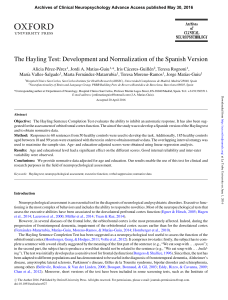 Hayling Test Spanish Version: Development and Norms