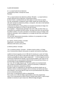 Clase sobre Causa Fuente y Hechos Jur&iacute;dicos