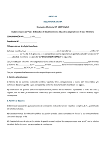 Anexo VII: Declaraci&oacute;n Jurada para Viajes de Estudios
