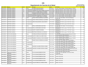 Horario de Cursos del Departamento de Ciencias de la Salud de ICB Agosto-Diciembre 2026