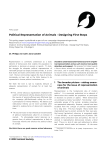 Political Representation of Animals: Designing First Steps