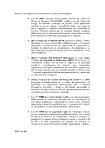 Marco Normativo para la Formaci&oacute;n de Brigadas de Emergencia