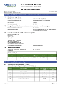 Ficha de Datos de Seguridad: Permanganato de Potasio