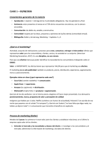 Clase 1 de Marketing: Fundamentos y Proceso