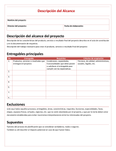 Plantilla de Descripci&oacute;n del Alcance del Proyecto
