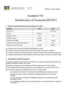 Ayudant&iacute;a VII: Problemas de Macroeconom&iacute;a - PIB, Desempleo, Deflactor