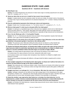 Gas Laws Questions and Answers
