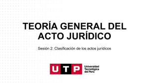 Clasificaci&oacute;n de los actos jur&iacute;dicos - Teor&iacute;a General del Acto Jur&iacute;dico