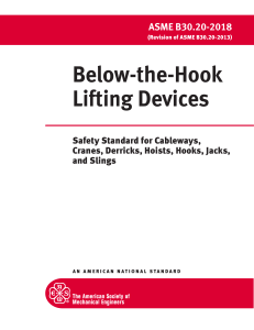 ASME B30.20-2018 Safety Standard for Below-the-Hook Lifting Devices