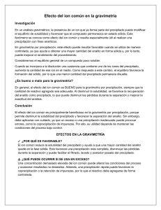 Efecto del ion com&uacute;n en la gravimetr&iacute;a