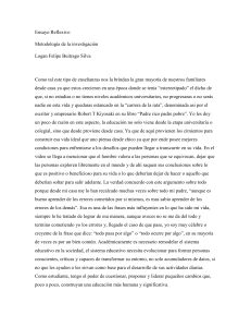 Ensayo Reflexivo sobre Metodolog&iacute;a de la Investigaci&oacute;n