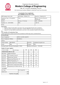 B.Tech Electrical Engineering Exam Application Form